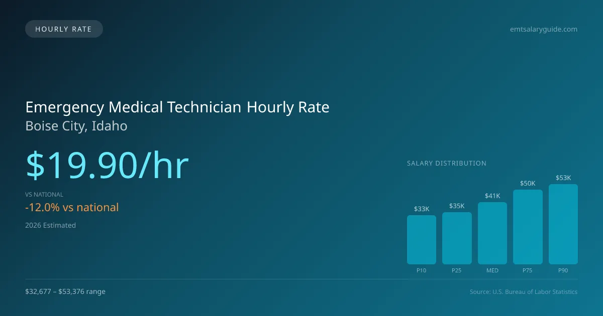 Emergency Medical Technician Hourly Rate in Boise City, ID — 2026 est., based on 2025 BLS