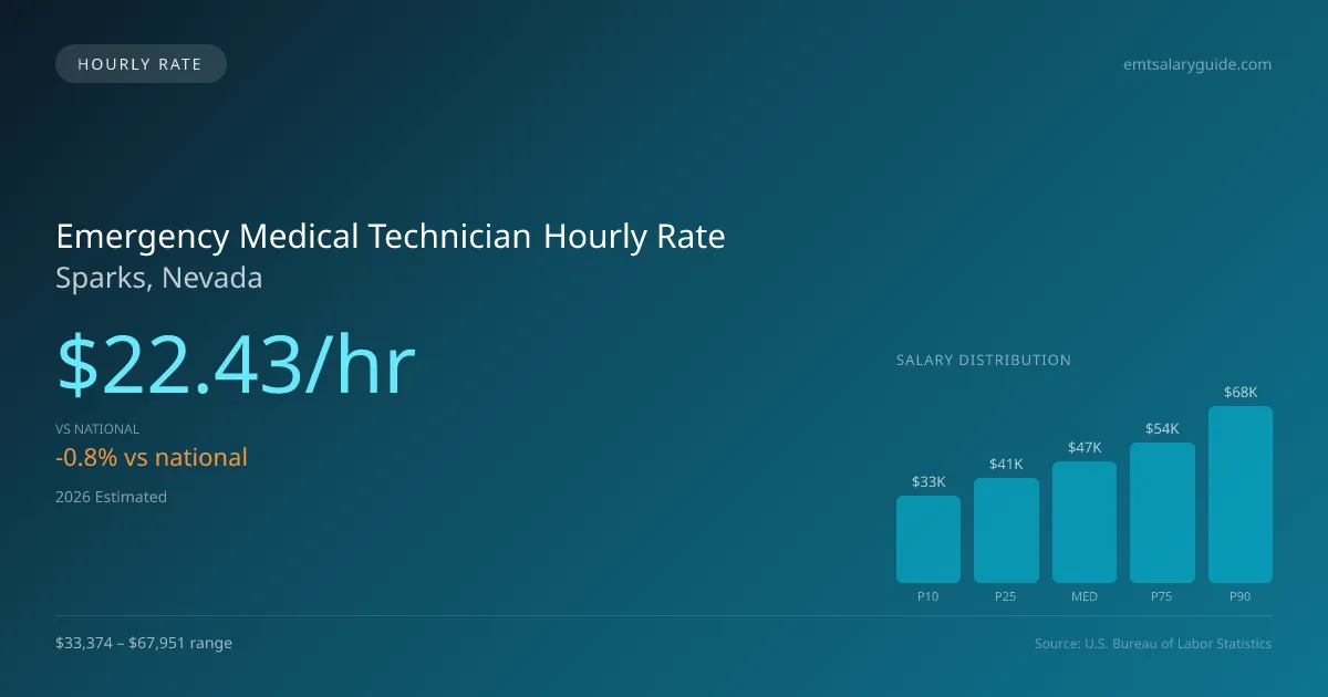 Emergency Medical Technician Hourly Rate in Sparks, NV — 2026 est., based on 2025 BLS