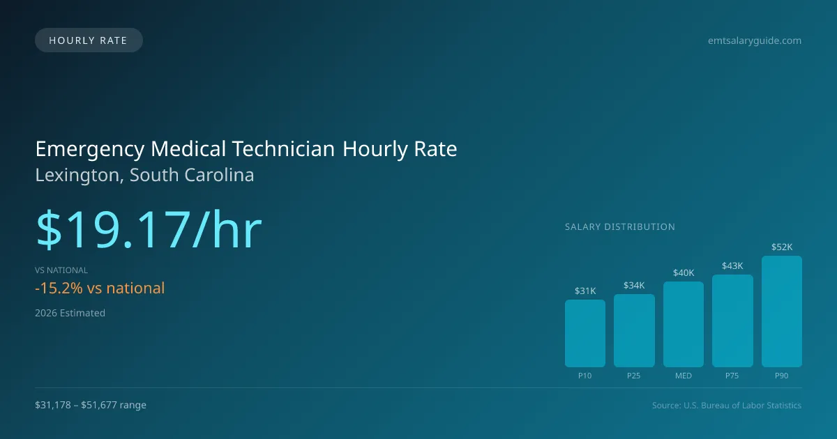 Emergency Medical Technician Hourly Rate in Lexington, SC — 2026 est., based on 2025 BLS