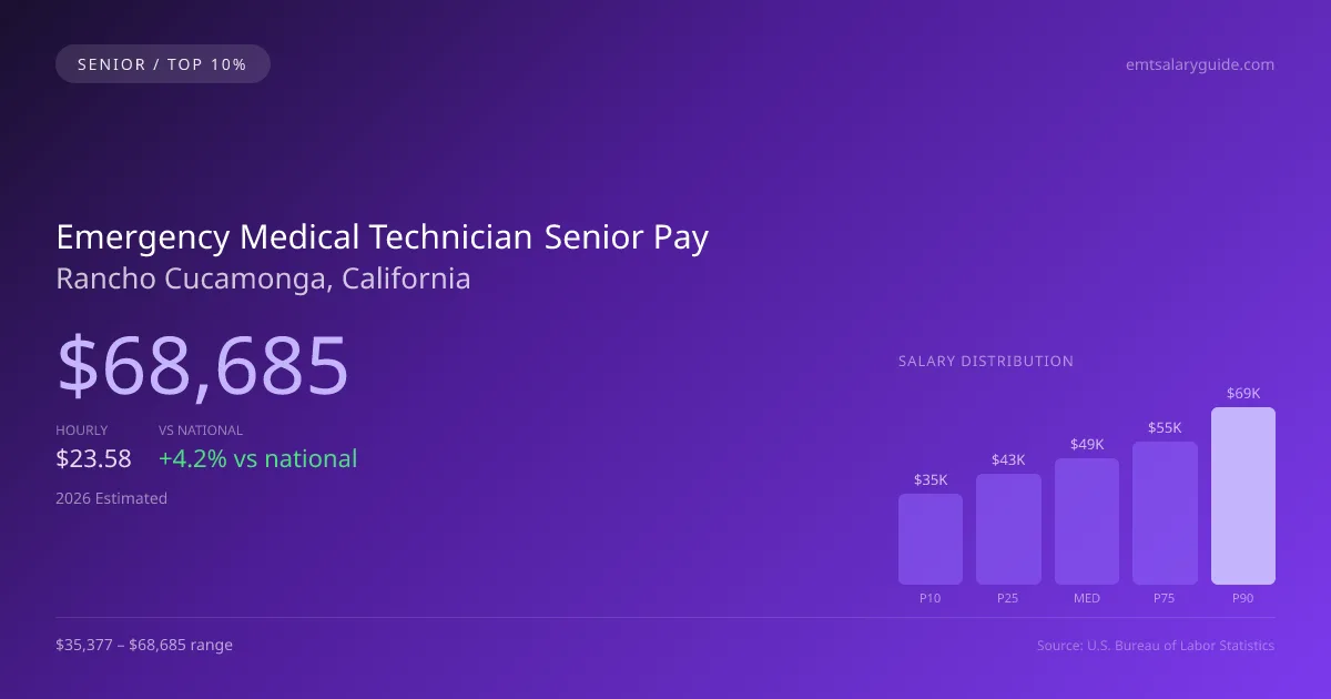Emergency Medical Technician Senior Salary in Rancho Cucamonga, CA — 2026 est., based on 2025 BLS