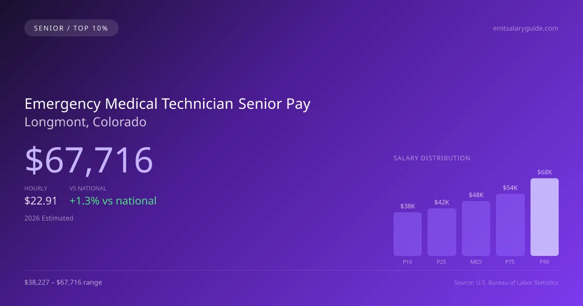 Emergency Medical Technician Senior Salary in Longmont, CO — 2026 est., based on 2025 BLS