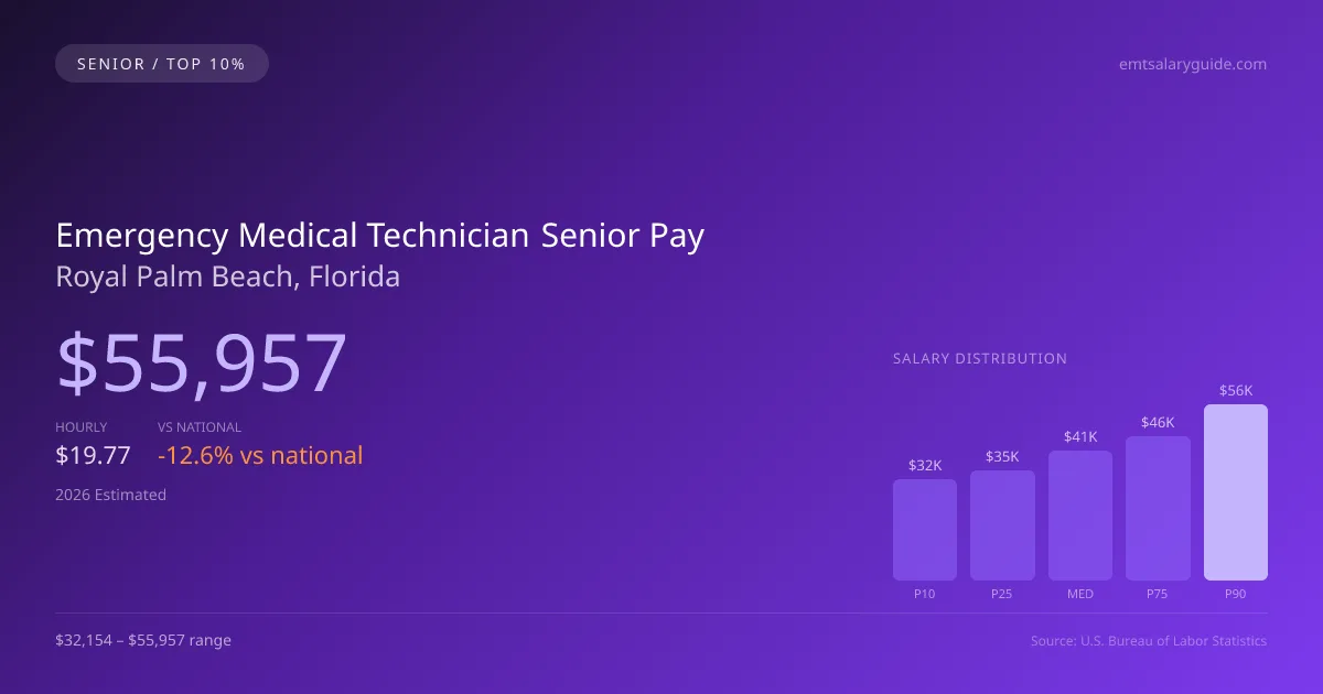 Emergency Medical Technician Senior Salary in Royal Palm Beach, FL — 2026 est., based on 2025 BLS