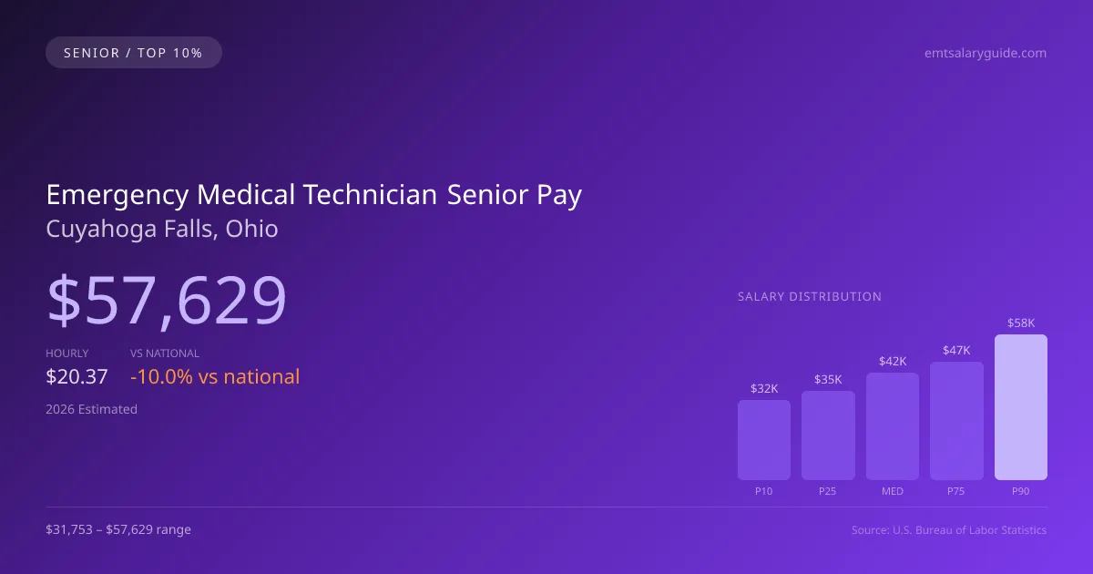 Emergency Medical Technician Senior Salary in Cuyahoga Falls, OH — 2026 est., based on 2025 BLS