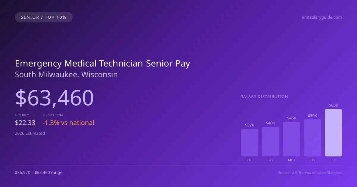 Emergency Medical Technician Senior Salary in South Milwaukee, WI — 2026 est., based on 2025 BLS
