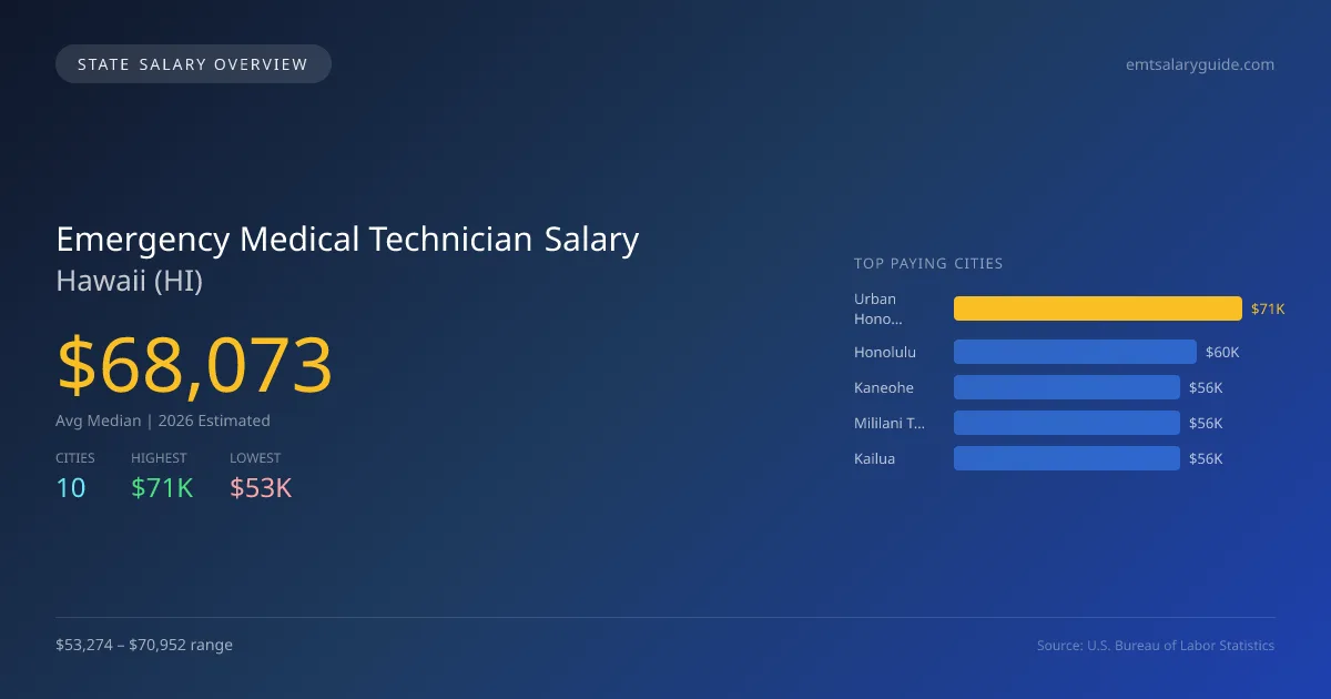 Emergency Medical Technician Salary in Hawaii - 2025 BLS Data Infographic
