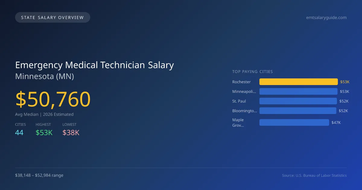 Emergency Medical Technician Salary in Minnesota - 2025 BLS Data Infographic